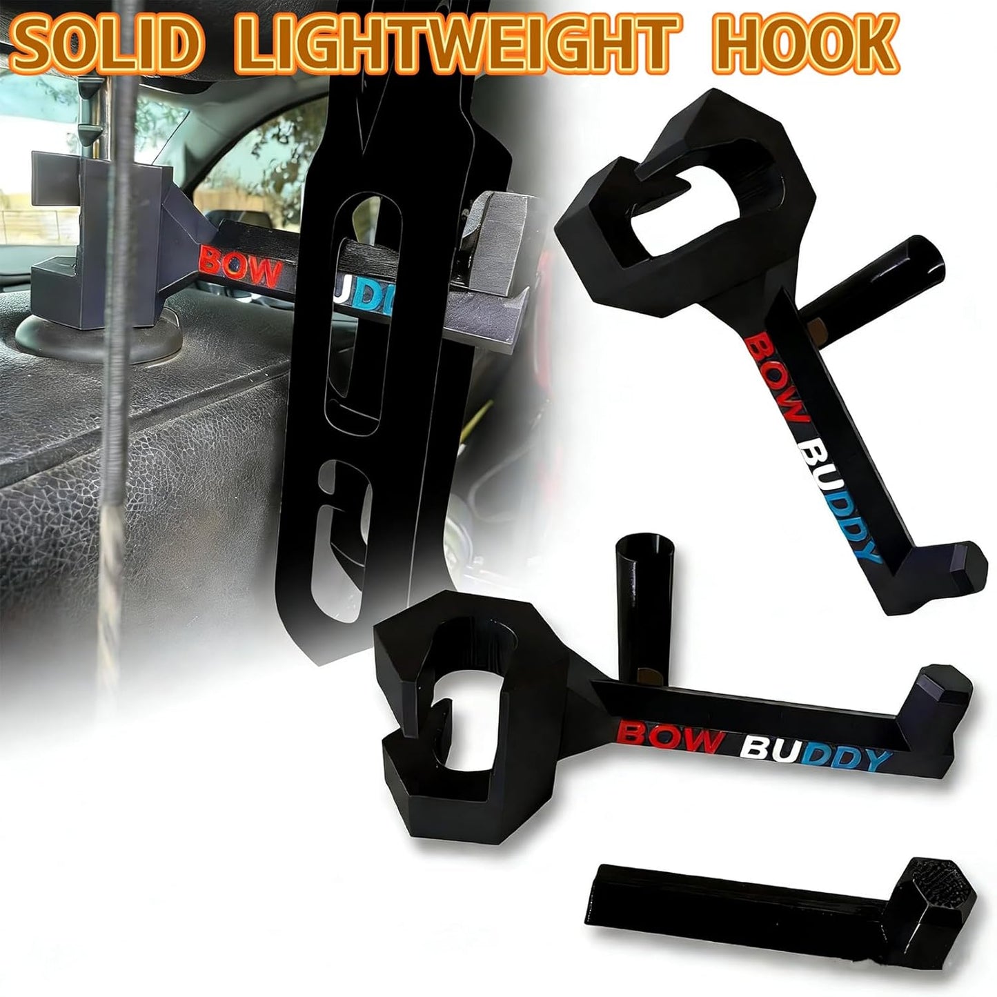 Skiennix Portable Twist-On Headrest Bow Hanger - Secure Mount for SUV & Truck, Ideal for Hunting Gear Organization