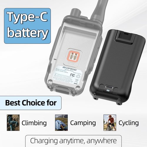 BAOFENG UV-5R MINI Radio Battery UV 5R MINI Walkie Talkies with USB-C Charger for Two Way Radio (2 Pack)
