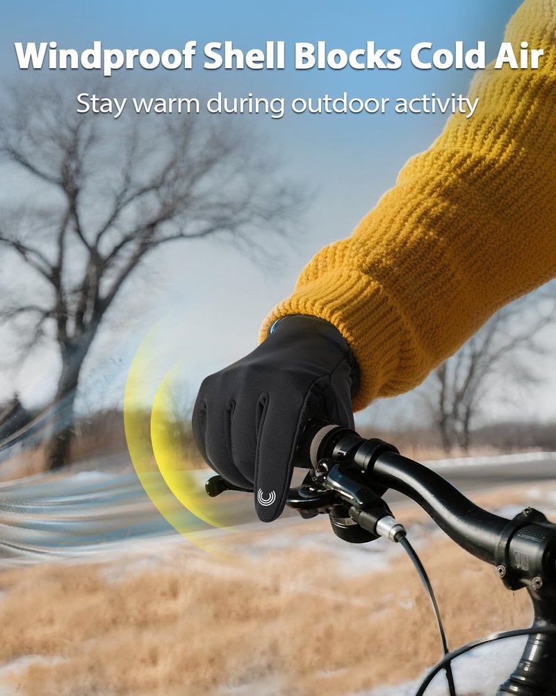 RIGWARL Winter Gloves Men Women for Cold Weather, Warm Plush Gloves with Touchscreen Fingers, Thermal Glove Early Spring and Late Fall Gift for Runing Hiking Driving Walking Skiing Snow(Black,XXL)