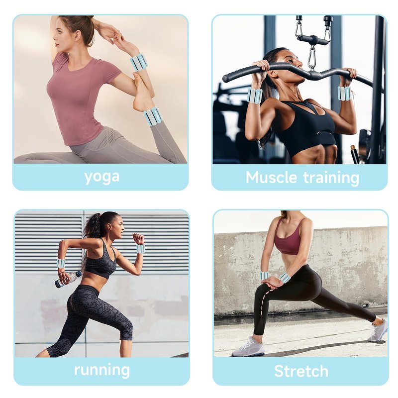 Wrist and Ankle Weights for Women at Home, Wearable Set of 2(1Lbs Each) Weighted Bracelet for Men, Adjustable Arm & Leg Weights for Workout, Walking, Exercise, Gym, Running