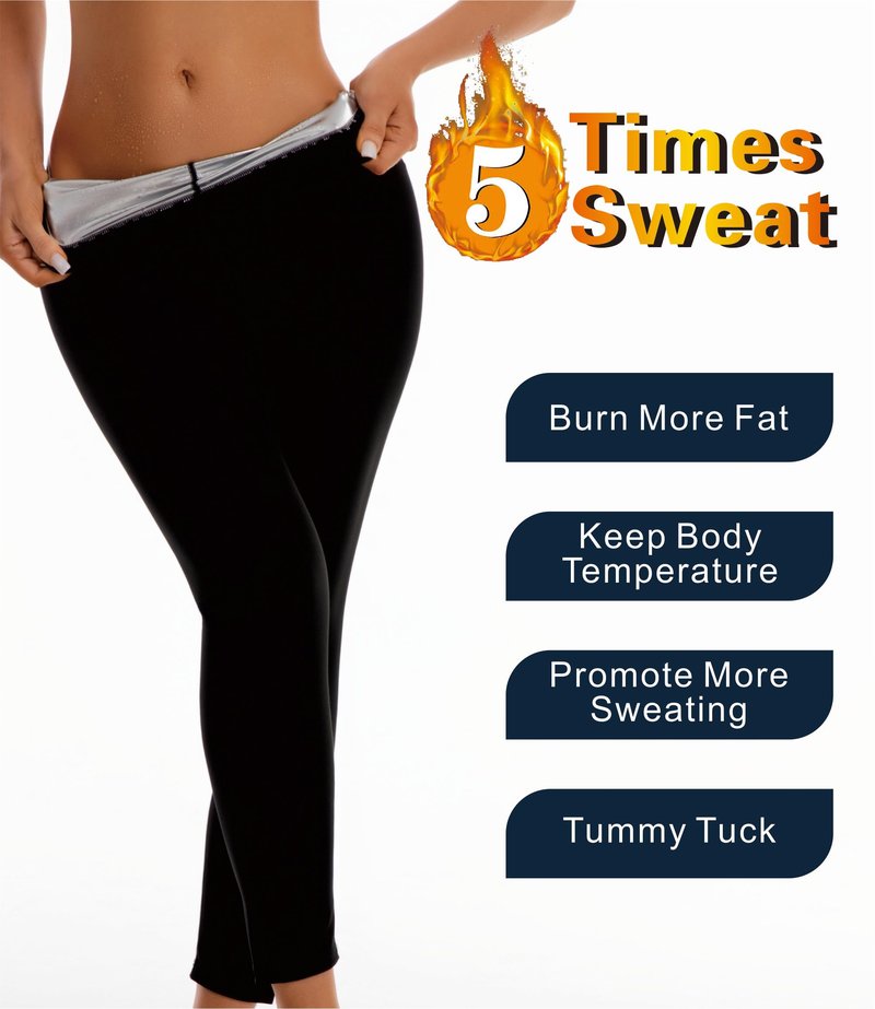 Dokelovy Sauna Suit Leggings Pants for Women, High Waist Slimming Waist Trainer Sweat Enhancing Sauna Pants for Weight Loss