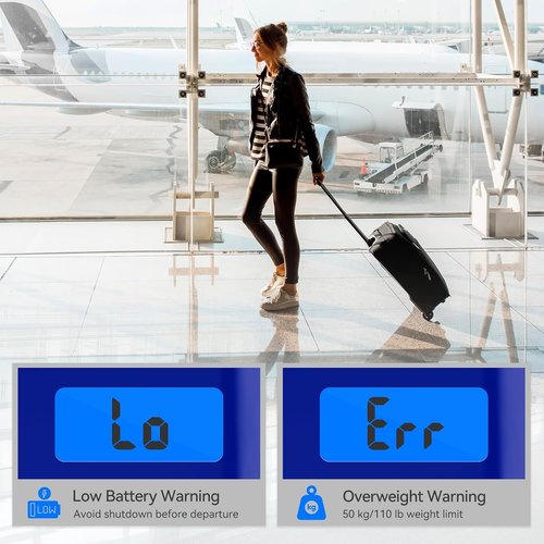 Dr.meter Luggage Scale - Digital Weight Scale with Backlight LCD Display | 110lb Capacity, Blue