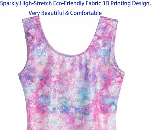 Domusgo Gymnastics Leotards - Sparkly One-Piece Tumbling Outfits for Girls | Comfortable Fit