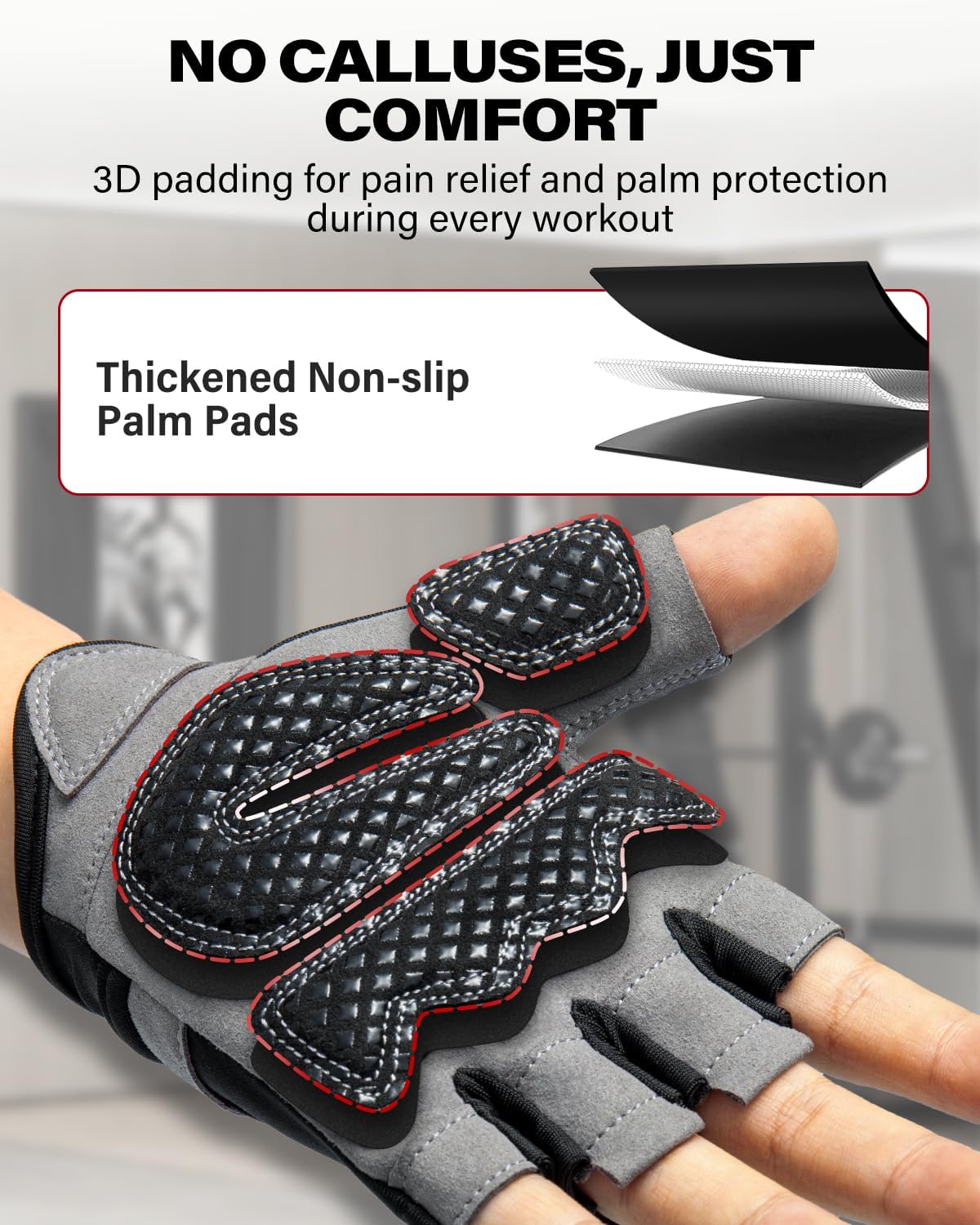 VINSGUIR Workout Gloves - Lightweight Weightlifting Gloves with Excellent Grip for Men & Women | Ideal for Gym, Cycling, and Fitness