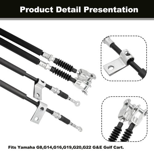 CLUBRALLY Golf Cart Brake Cable Set Applicable to Yamaha G8,G14,G16,G19,G22 Gas and Electric Replaces Passenger Side#JF2-F6351-10 & Driver Side #JF2-F6341-00 (2Pcs)