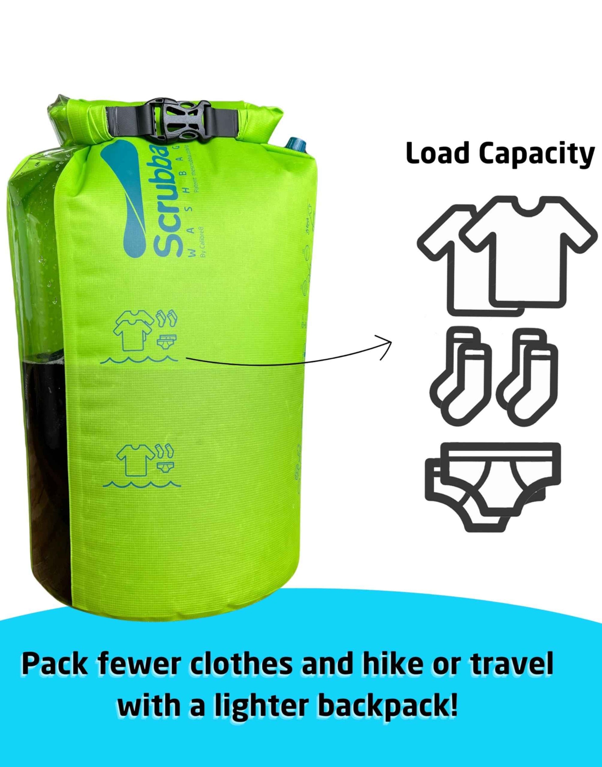 Scrubba Wash Bag Portable Washing Machine - Lightweight Manual Washing Machine for Travel, Camping, Laundry, Baby Clothes - Travel Essentials, Gift - use with Laundry Detergent/Sheets - 5.3 oz.