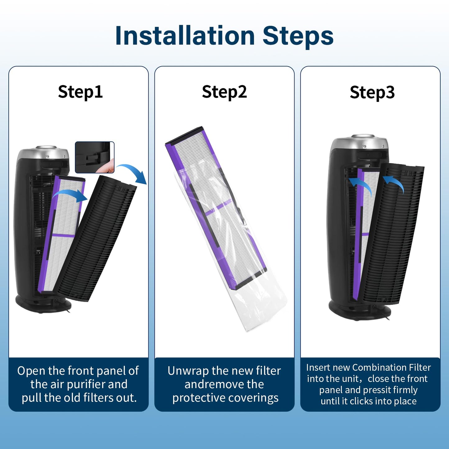 2 Pack FLT4850PT HEPA Pet Replacement Filter B, Compatible for Germ Guardian Air Puri-fier AC4825 AC4300 AC4800 AC4900 AC4850PT, AC4825E