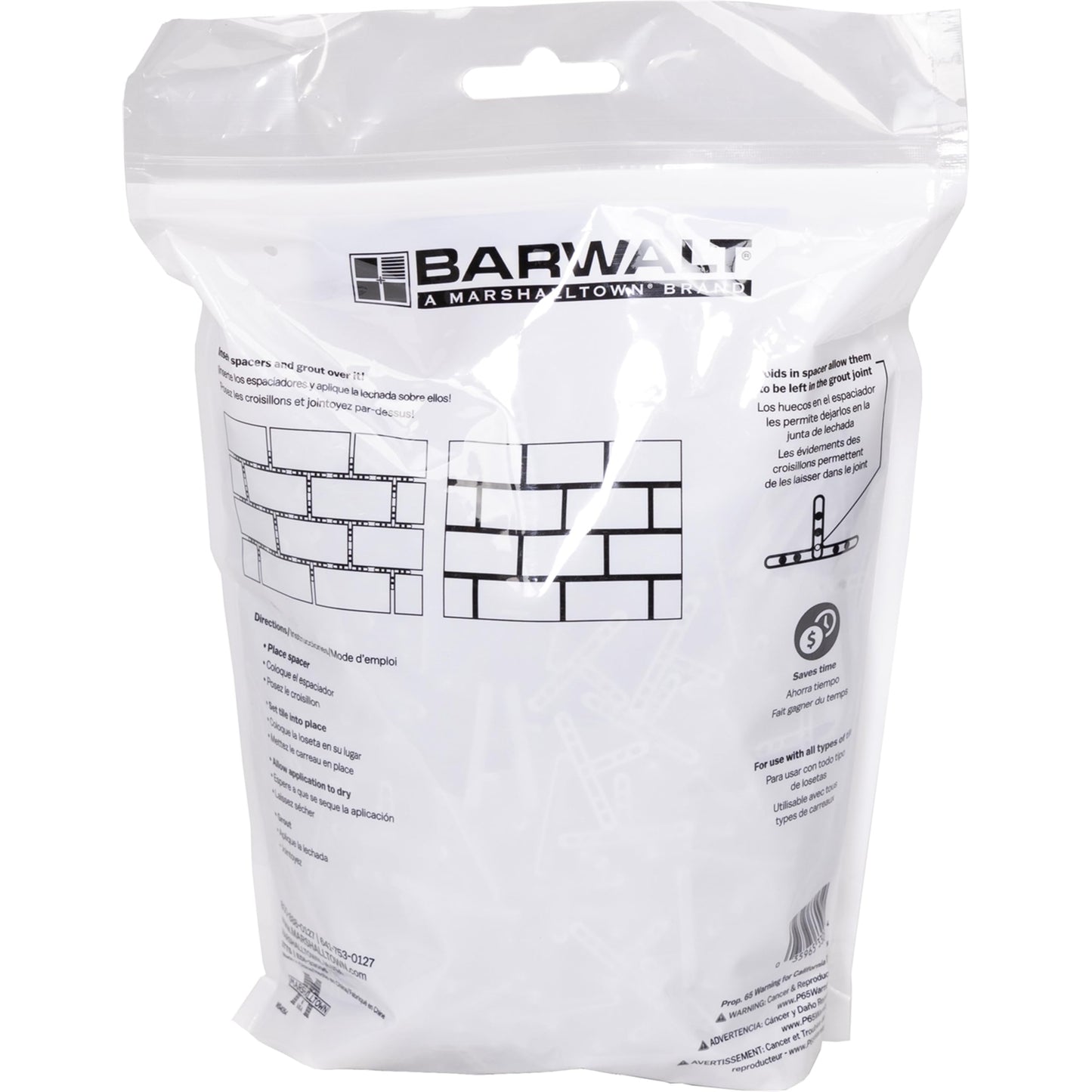BARWALT Precision Leave-in-Tile Spacers, 1/8 Inch, 1000 Pack, Tile Leveling, 3TTS