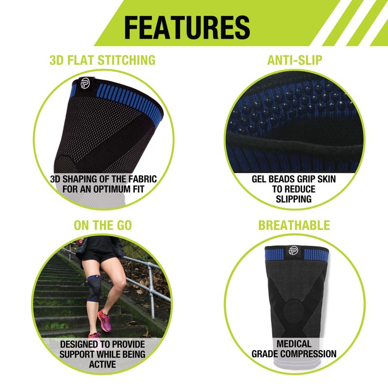Pro-Tec Athletics 3D Flat Premium Calf Sleeve, Medical Grade Compression with 3D Shaping for Customized Fit, Targeted Muscle Support, Breathable Stretch Fabric allows Full Range of Motion, Small
