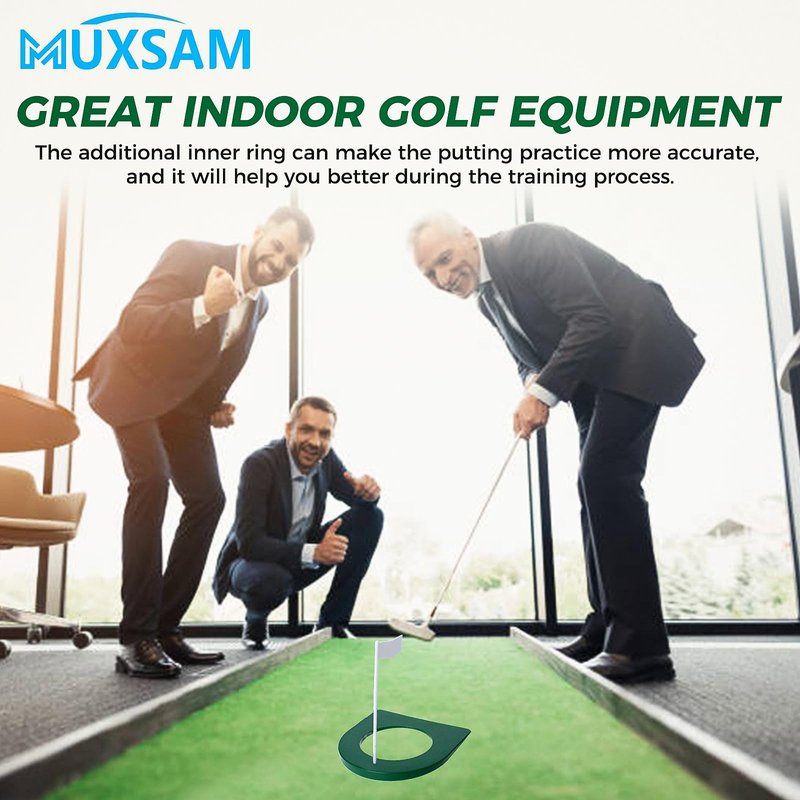 MUXSAM Golf Putting Cup with Flag, All-Direction Putt Cups, Indoor Little Putt Training Hole for Golfer Kids Game Men Women Outdoor Home Office Backyard Practice