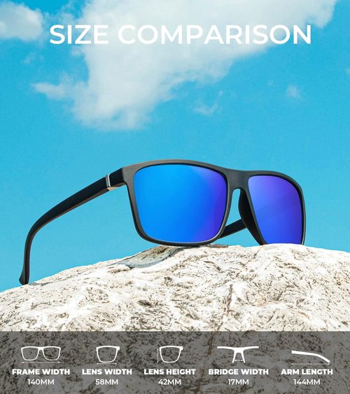 KALIYADI Polarized Men's Sunglasses - Classic UV Protection for Fishing, Driving & Golf
