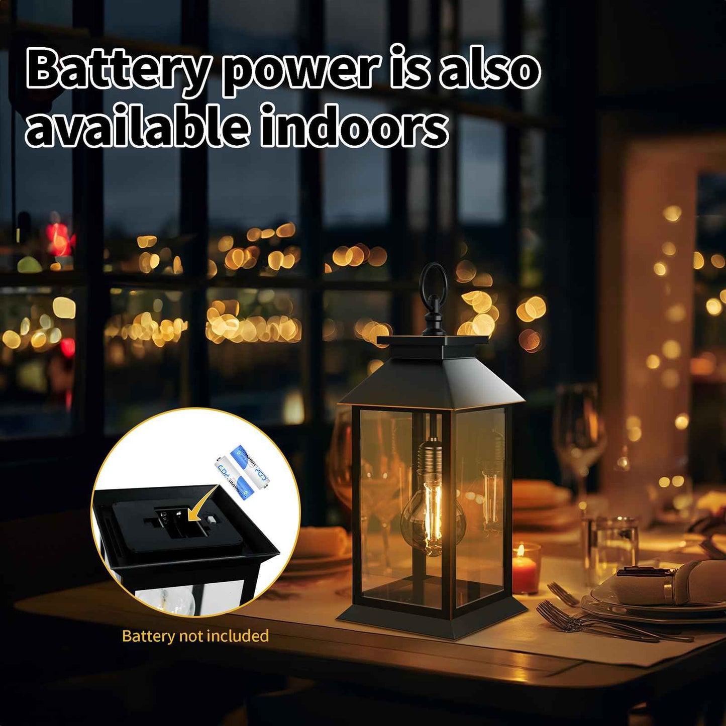 AYTPU 2 Pack Hanging Solar Lanterns Glass Solar Lights Outdoor Waterproof Upgraded Solar and 2 AA Batteries Powered, for Outside Porch, Patio and Indoor Tables, Mantelpiece