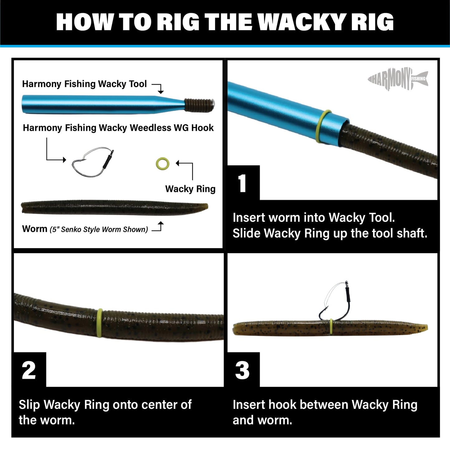 Wacky Rings (100pk) – O-Rings for Wacky Rigging Senkos/Worms/Soft Stickbaits – Bait Saver Orings for Senko Worm – Save Your Baits from Tearing While Wacky Neko Rigging (4-5”, Black)
