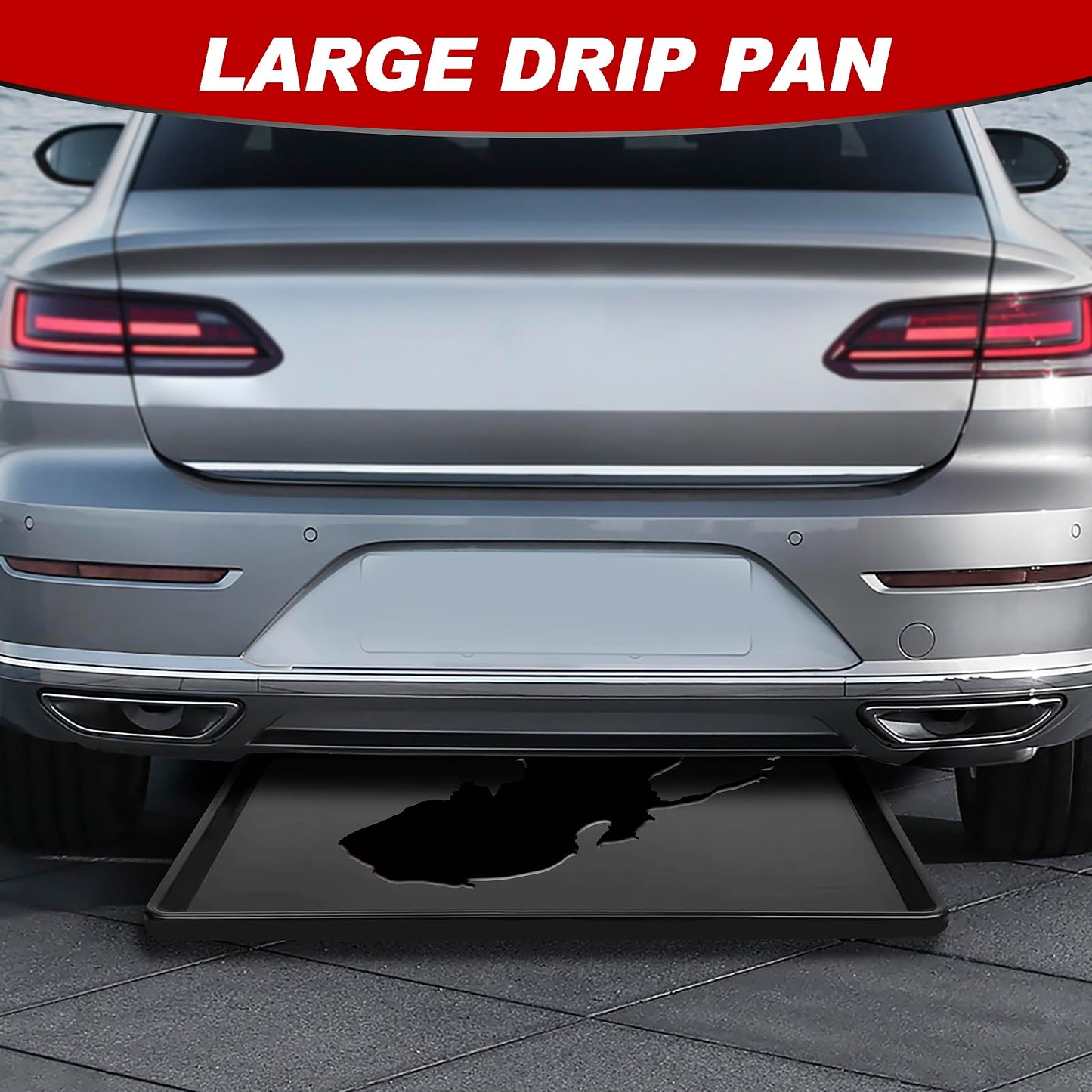 Dapuri 6 Pcs Extra Large Oil Drip Pan 35.4 x 24 x1.5 Inches Under Car Plastic Auto Oil Drip Tray Car Oil Catch Pan Replacement Tray for Garage Floor