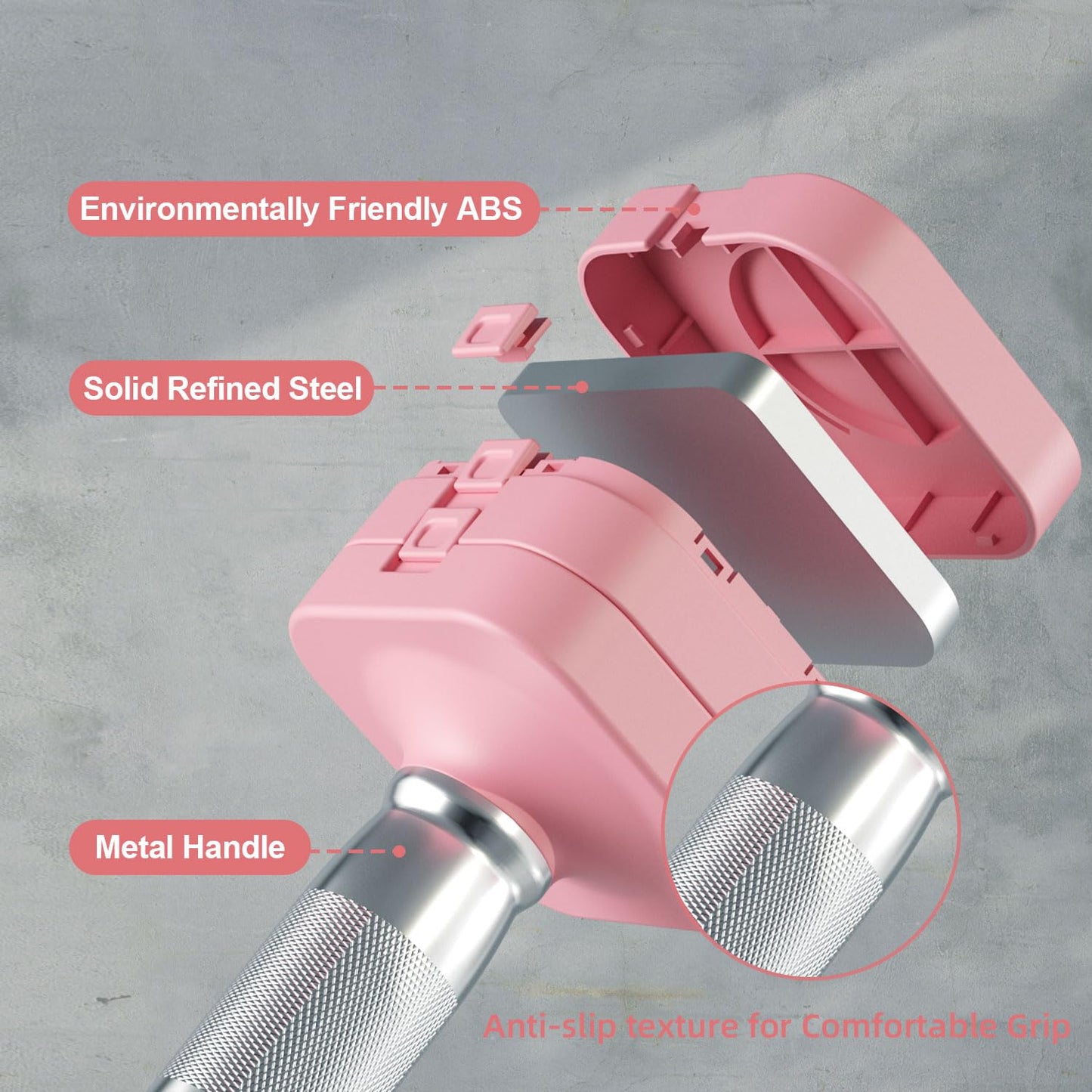 RUNWE 10lb Dumbbell Set of 2-4 in 1 Fast Adjustable Free Weight Set, Each 4lb 6lb 8lb 10lb for Women & Men Exercise Fitness for Home Gym, Also Can Be Used Push Up Bar