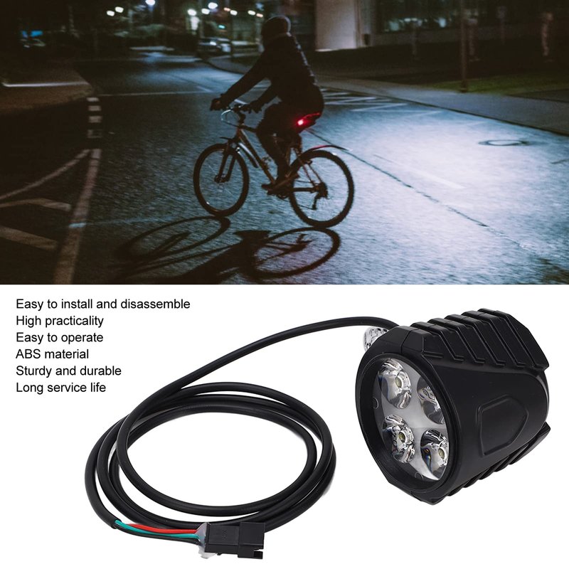 Topyond Electric Scooter Front Light, 10 Inch Electric Scooter Lights - 2-in-1 Electric Bike Horn Headlight, Ebike Headlight for Cycling Accessories (12‑72V)