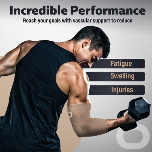 Elbow Brace Compression Sleeve (1 Pair) - Instant Support Elbow Sleeves for Tendonitis, Arthritis, Bursitis, Tennis Elbow, Golfers Elbow, Treatment, Workouts, Weightlifting, Pain Relief, Recovery