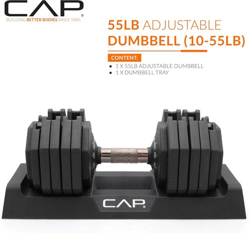 CAP ADJUSTABELL Adjustable Dumbbell Weights - Versatile Singles & Pairs | 12.5 lb, 25 lb & 55 lb Options