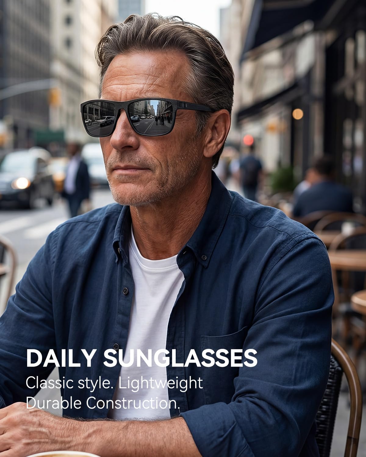 QALLY Night Vision Glasses Men, Polarized Sunglasses Men with UV protection Lightweight Sun Glasses for Driving Fishing Golf