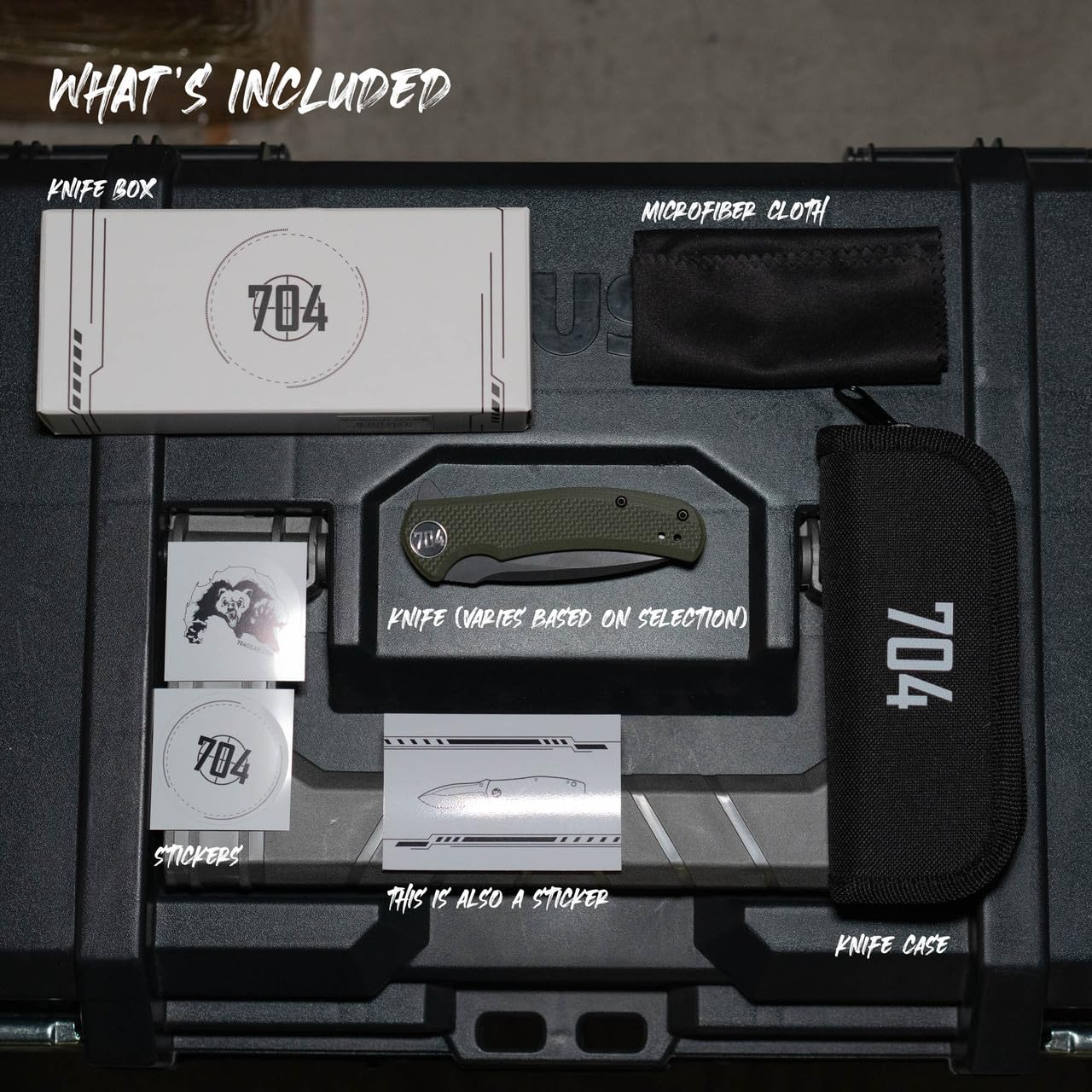 704 Gear Bandit EDC Folding Pocket Knife | Full Size D2 Sheepsfoot Blade | Olive Drab Green