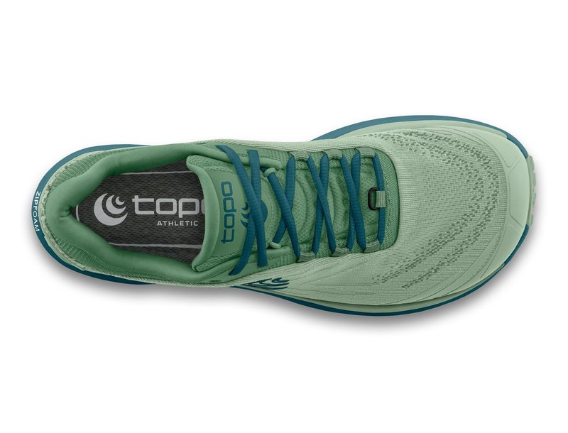 Topo Athletic Women's Pursuit 2 Running Shoes - Comfortable Lightweight Cushioned Durable 0MM Drop Laced Trail, Athletic Footwear, Sage/Blue, Size 8