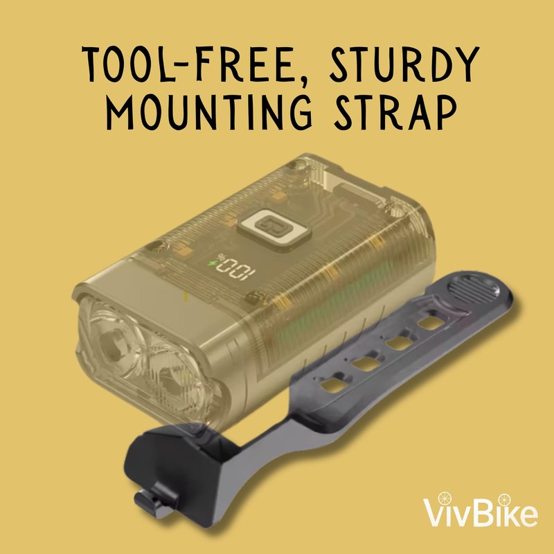 VivBike Rechargeable Bike Light, Extremely Bright 1000 Lumen Dual LED Headlight, USB-C Fast Charging, 360° Rotating Mount, Waterproof | A HerTime2 Brand
