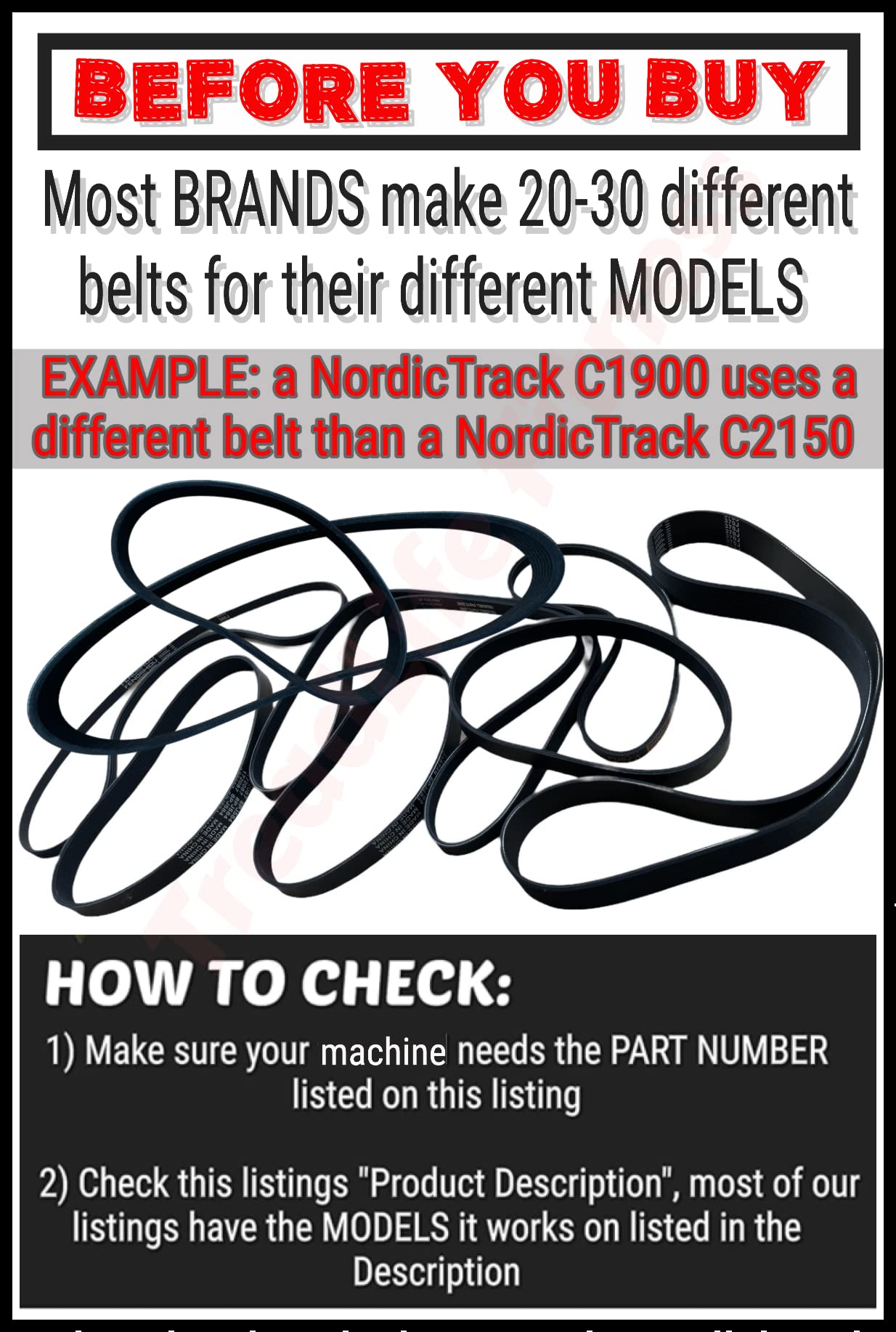 Treadmill Drive Belt | Part No. 8004642 | Replacement for Bowflex Max Trainers M3 M5 M7