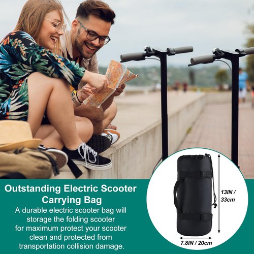 Electric Scooter Bag Storage, Heavy Duty 840D Electric Scooter Carrying Bag with Padded Carry Strap and Double Open Waterproof Zipper, Universal Scooter Accessories for Most Electric Scooter Models