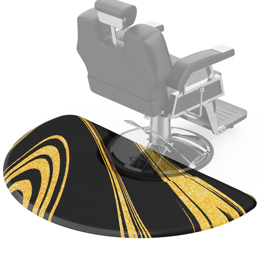 OmySalon 3’x 5’x5/8'' Thick Salon Mats for Hair Stylist Anti Fatigue, Barber Floor Mat with Round Base, Salon Chair Mat Hairdresser Standing, Anti-Slip Easy Cleaning