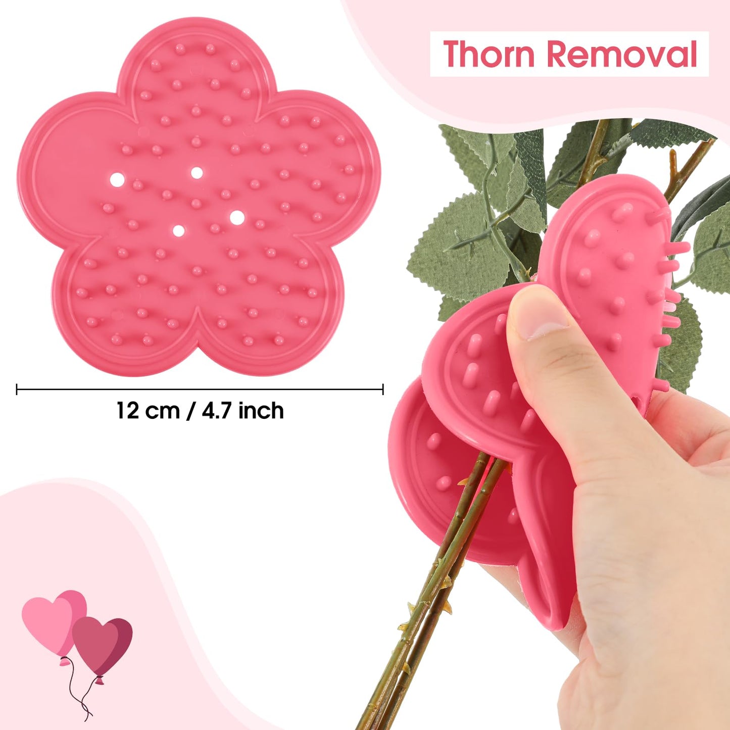 WILLBOND 2 Sets Thorn Remover for Rose, Durable Rose Stem Leaf Thorn Stripper Tool Kit Floral Stem Remover Crafting Tools Florist Garden Floral Arrangements(Pink)
