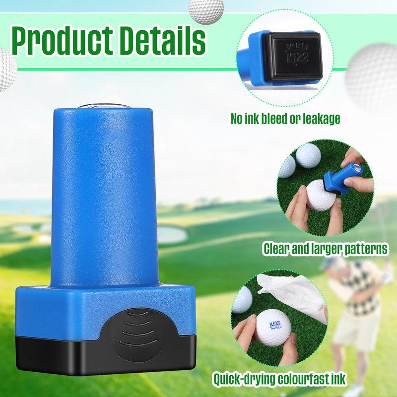 Gersoniel 2 Pack Golf Ball Stamp Self-Inking Golf Ball Stamp Markers Reusable Golf Ball Marking Tool to Identify Golf Balls for Golfer Gift Golfing Accessories(Fashion)
