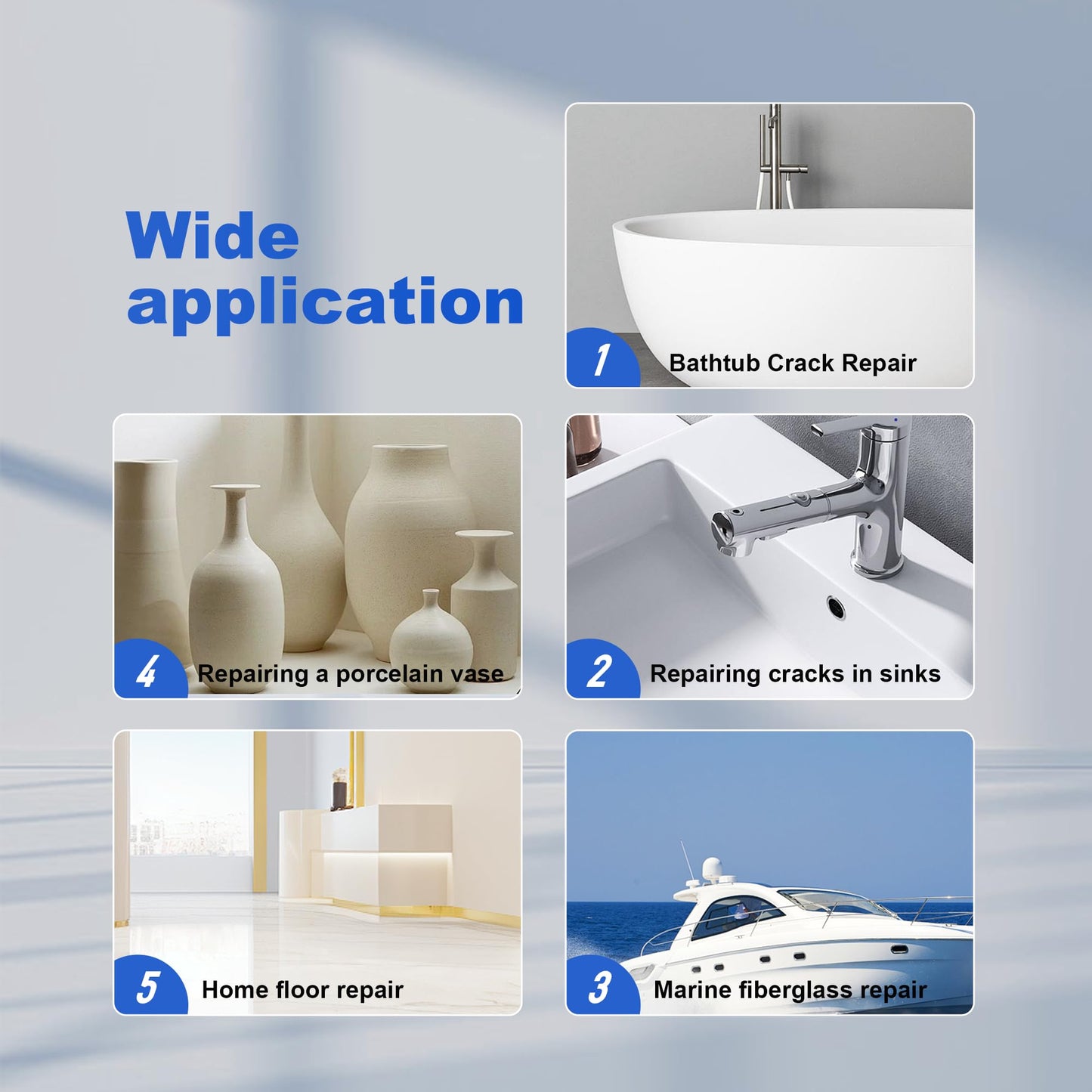 Tub Repair kit White，Great for Marine Fiberglass Shower,Porcelain Sink,Ceramic,Acrylic Bathtub Patch chip,Erase a Hole,Toilet refinishing,high Strength Small Hole Grout chip Hole Caulk Repair (1)