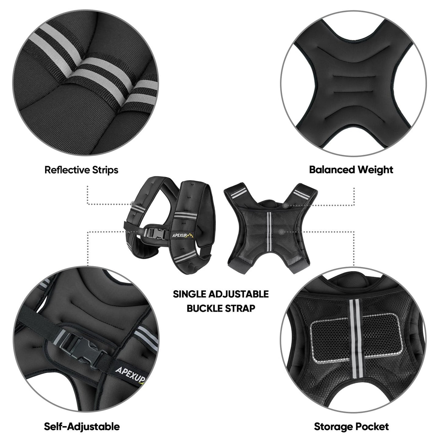 APEXUP 10lbs Weighted Vest Men Women, Weight Vest for Women Workout Equipment for Strength Training Running (Pink)