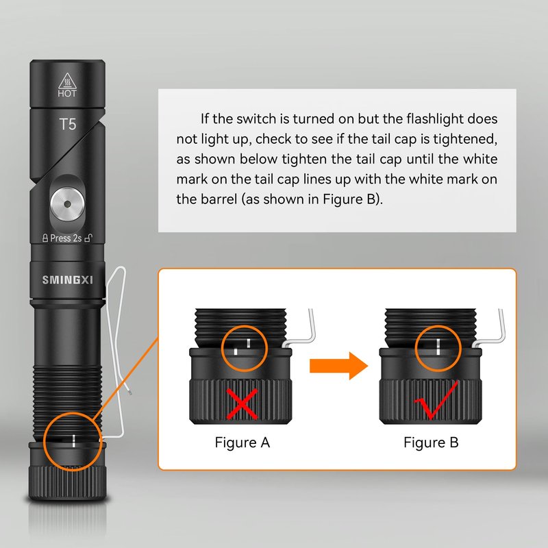 SMINGXI T5 1400 Lumens Rechargeable LED Flashlight, 90 Degree Adjustable Head, EDC Tactical Flashlight,Magnetic AA Pocket Work Light with Red Diffuser & Clip for Camping, Hiking, Emergency