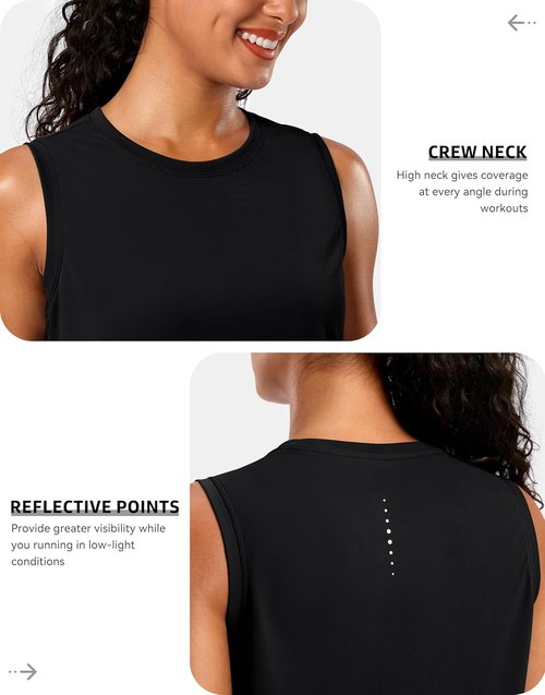 G Gradual Women's Sleeveless Workout Tops - Lightweight High Neck Yoga & Tennis Tank Shirt
