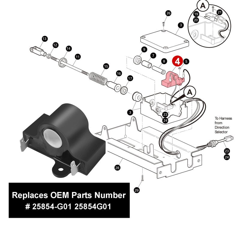 AIPSET Golf Cart Inductive Throttle Sensor Compatible with EZGO TXT and Medalist 1994-up with DCS/PDS Electric Golf Carts, OEM# 25854G01