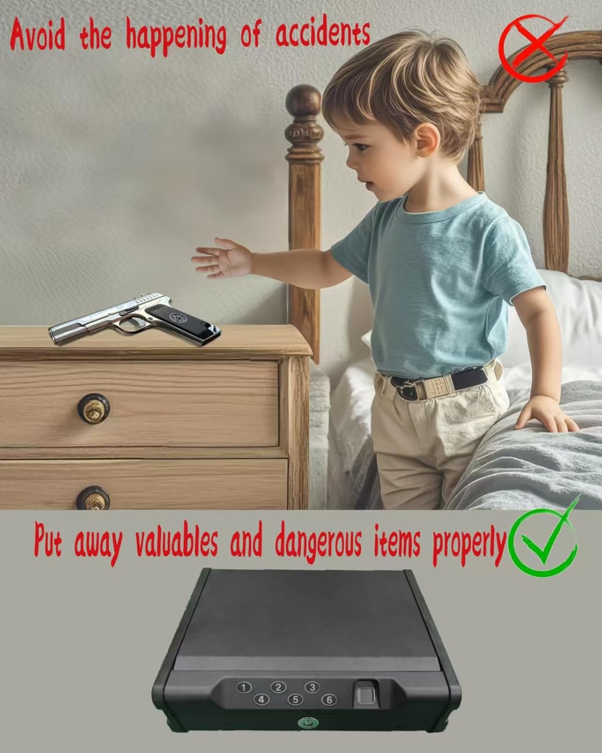 VORanex Gun Safe - Quick-Access Handgun Safe for 2 Pistols | Fingerprint, Passcode & Voice Prompt Features