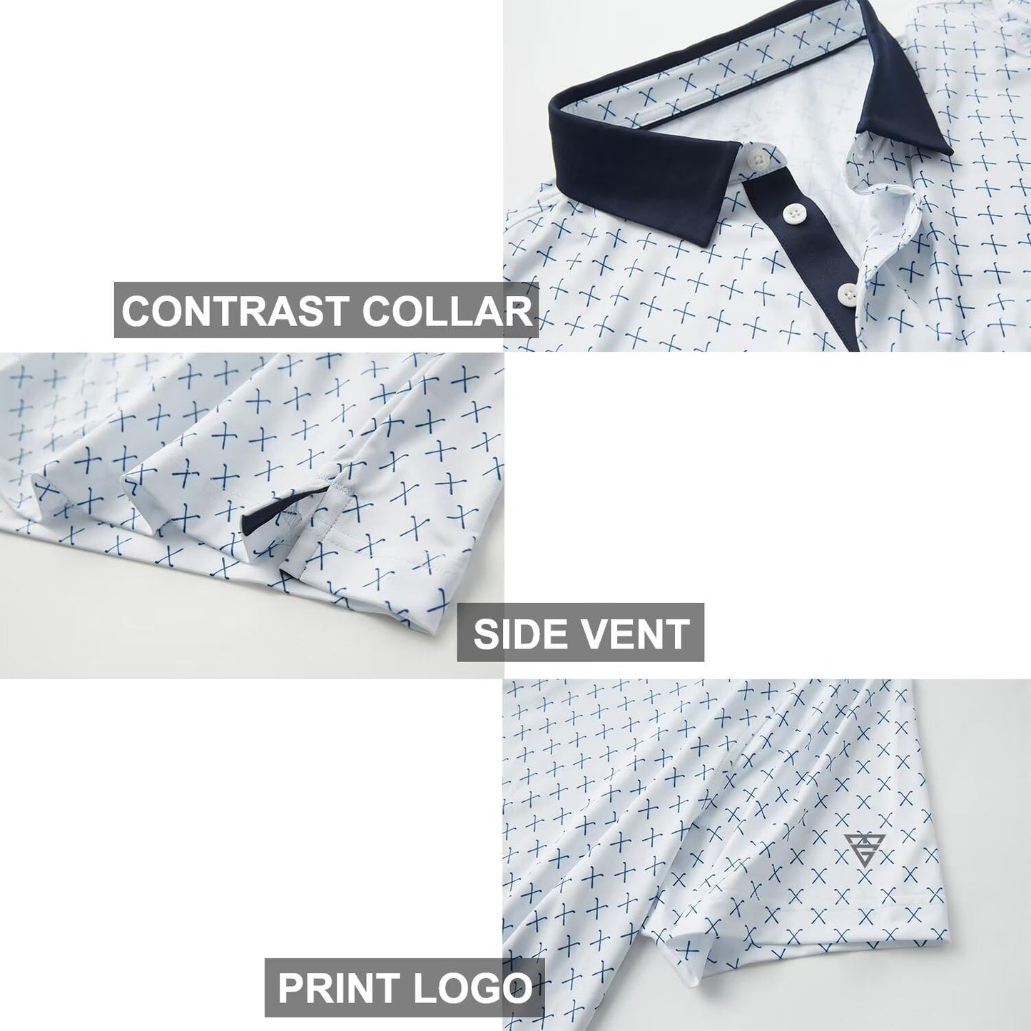 Skiennix Golf Shirt for Men - Moisture-Wicking Dry Fit Short Sleeve Performance Polo | Stylish Print Design
