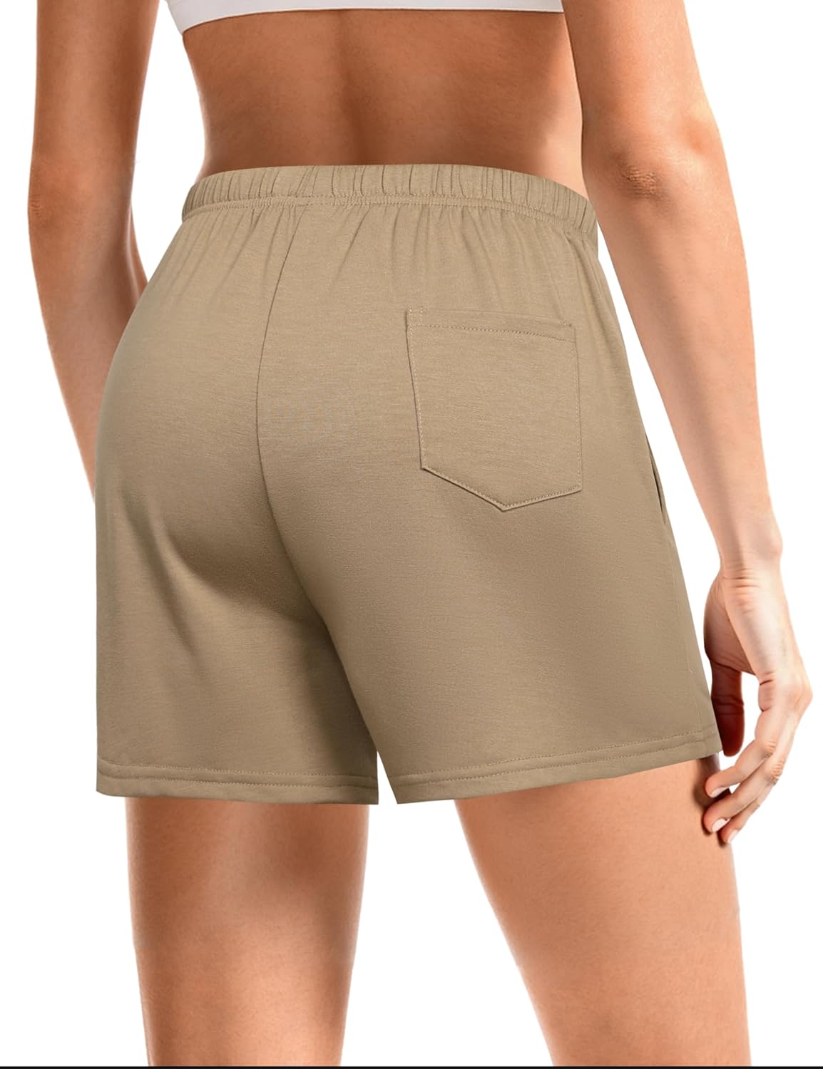 Quenteen Women's High Waist Sweat Shorts - Comfy Casual Lounge Shorts with Pockets