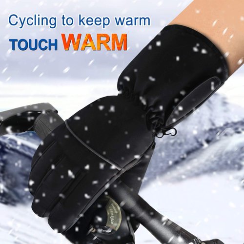 Svpro Heated Gloves for Men and Women, 5000mAh Rechargeable Battery Heating Electric Hand Warmer Glove, Touchscreen Winter Warm Thermal Gloves with 3 Heat Settings