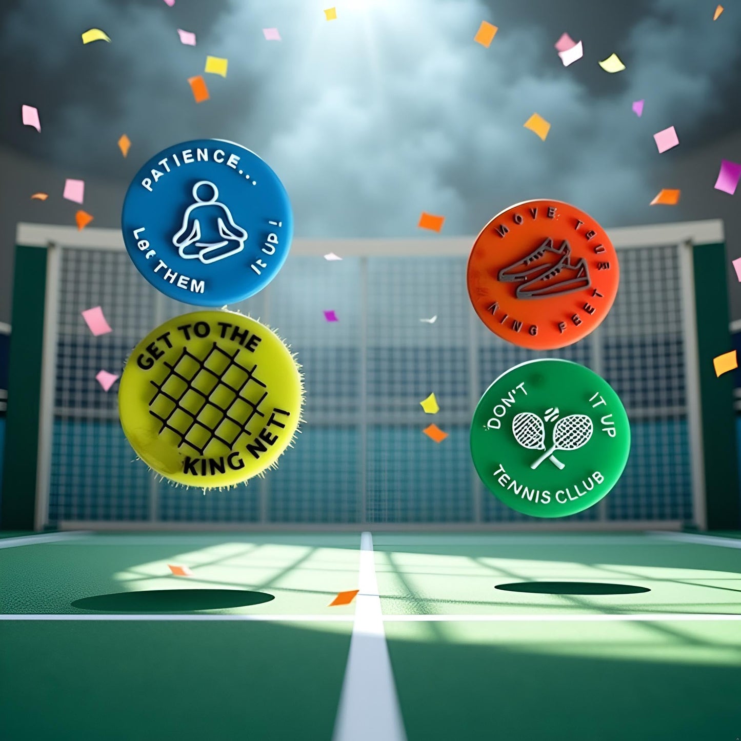 Myuiao 4 Pcs Spicy/Aggressive Reminder to Keep You On Your Tennis Game - Tennis Vibration Dampener, Tennis Racket Dampener, The Best Tennis Gift for Every Player and Team Tennis Vibration Dampeners