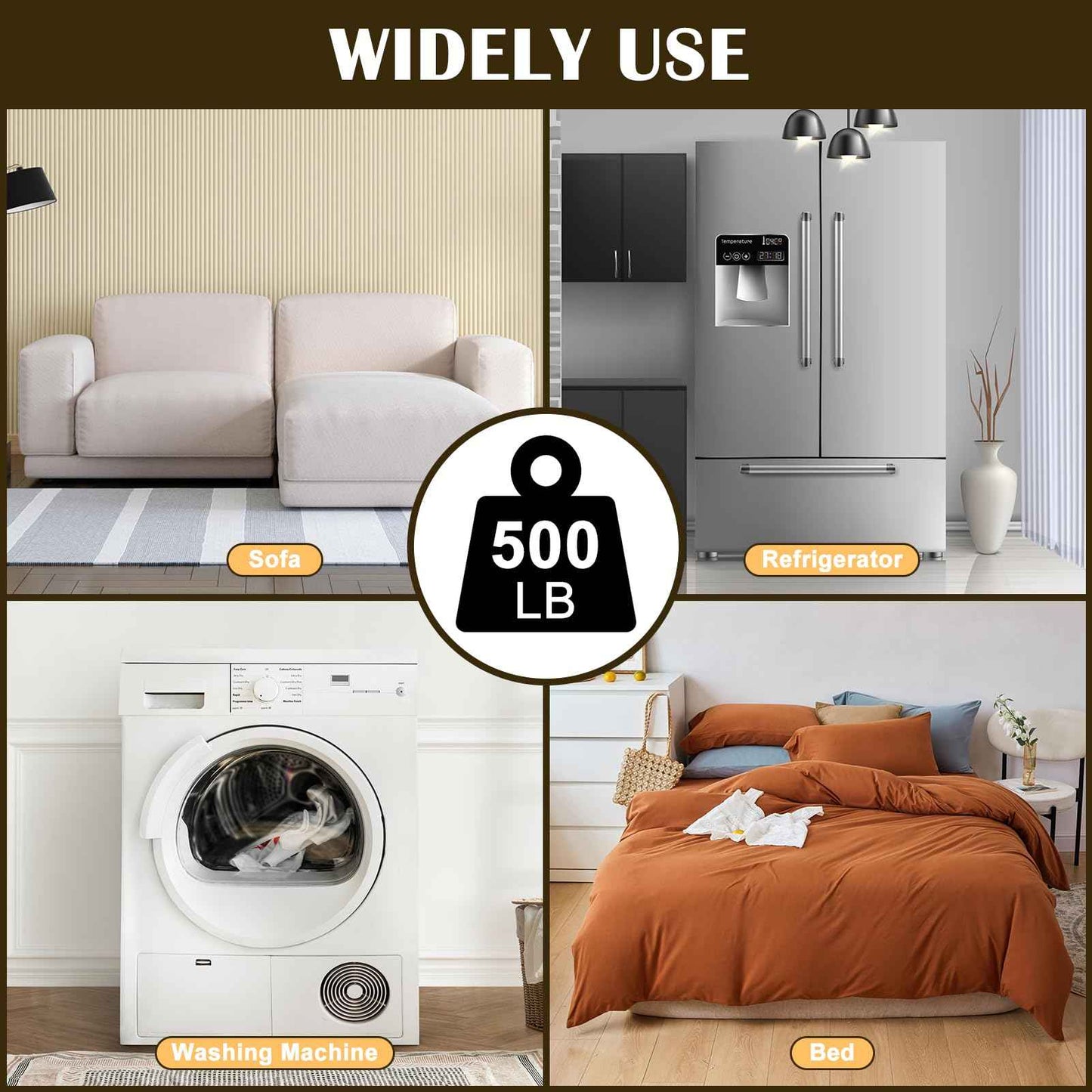 Furniture Lifter Tool, Appliance Furniture Metal Lifters for Heavy Furniture Movers Sliders Wheels Easily Safe to Move Sofa Refrigerator Washing Machine (1 Lifter Tool 4 Raise Blocks) Grey