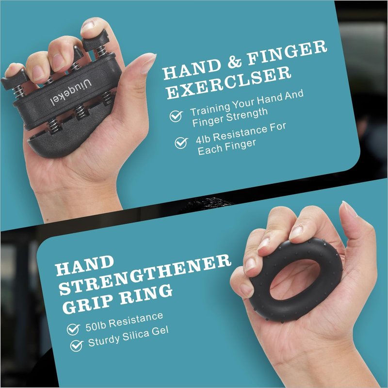 Uiuqekel Grip Strengthener 5-Pack Adjustable 11-220LBS Forearm Finger Trainer for Weightlifting Climbing Home Gym