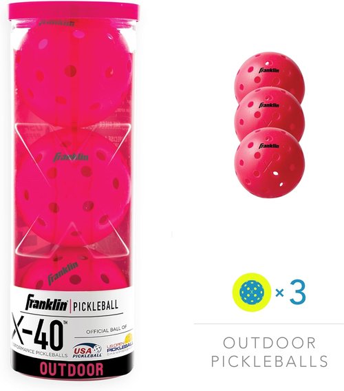 Franklin Sports X-40 Outdoor Pickleballs - Official USA Pickleball Ball for APP Tour & US Open - Regulation Size