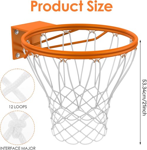 Glow Basketball Net - Heavy Duty Luminous Replacement Net for Outdoor Sports | 12 Loops, All-Weather Nylon (White)