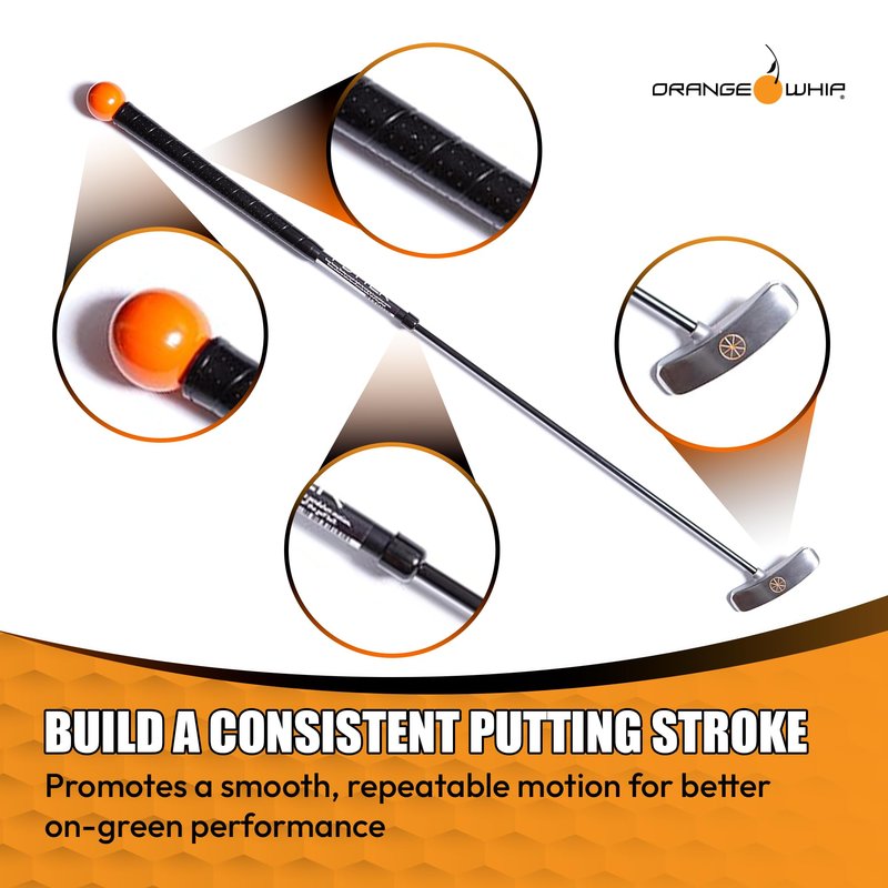 Orange Whip Putter Blade Made in USA, Golf Swing Trainer for Putting, 35"