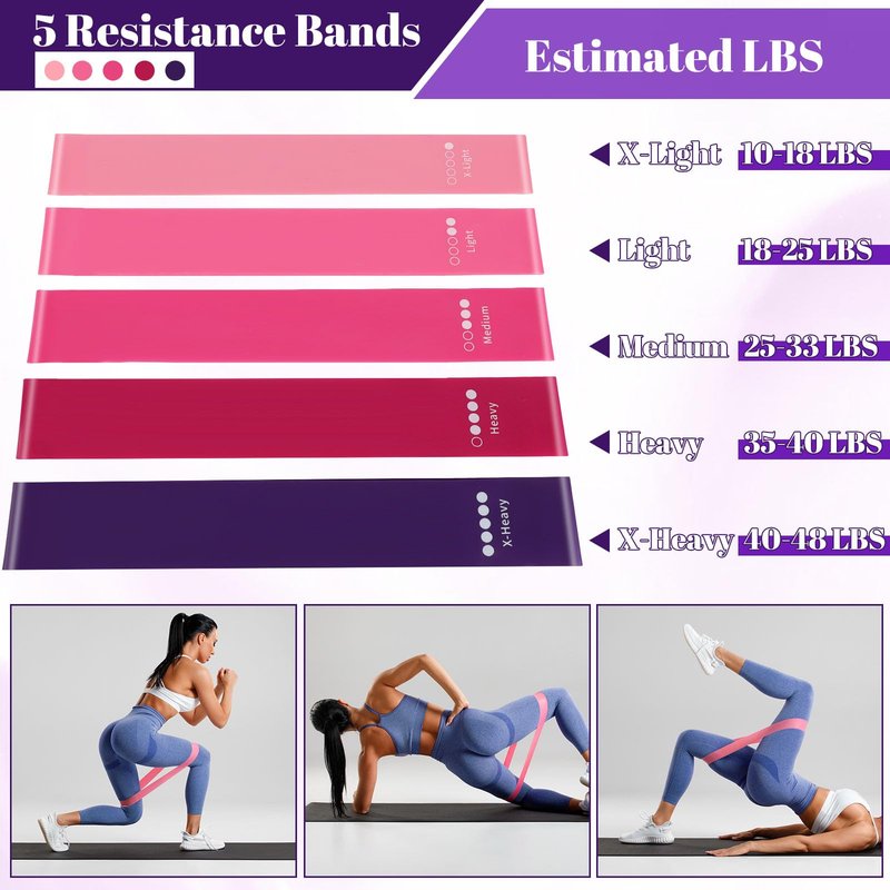 14 Pcs Pilates Kit Home Workout Kit for Women, Pilates Equipment with 14.9" Pilates Ring and Ball, Resistance Bands, Sliders & Grip Socks Starter Pilates Essentials Kit for Gym Studio Travel（Purple）