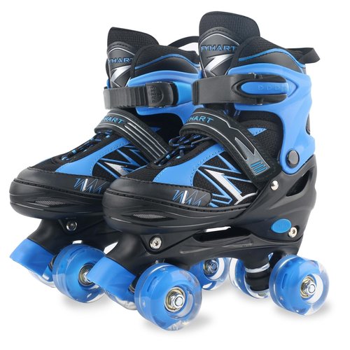 Boys Kids Roller Skates for Children Beginner Toddlers, 4 Sizes Adjustable Roller Skates with Light up Wheels, Patines para niñas patins à roulettes Enfants Garçons