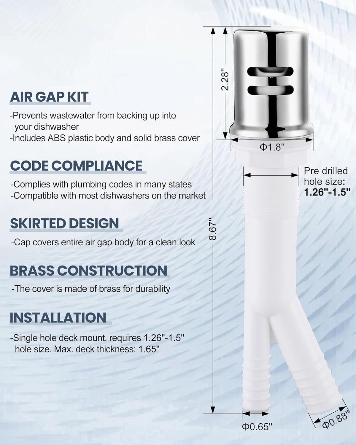 Stainless Steel Kitchen Faucet Combo with Water Filter - Brushed Nickel Sink Faucet for RO Systems