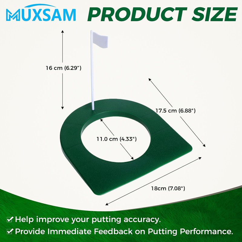 MUXSAM Golf Putting Cup with Flag, All-Direction Putt Cups, Indoor Little Putt Training Hole for Golfer Kids Game Men Women Outdoor Home Office Backyard Practice